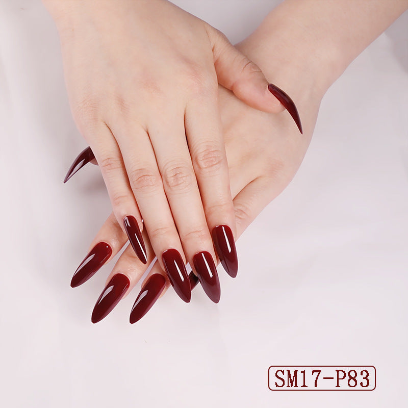 Elegant Tapered Faux Tips – Solid Shade Nails