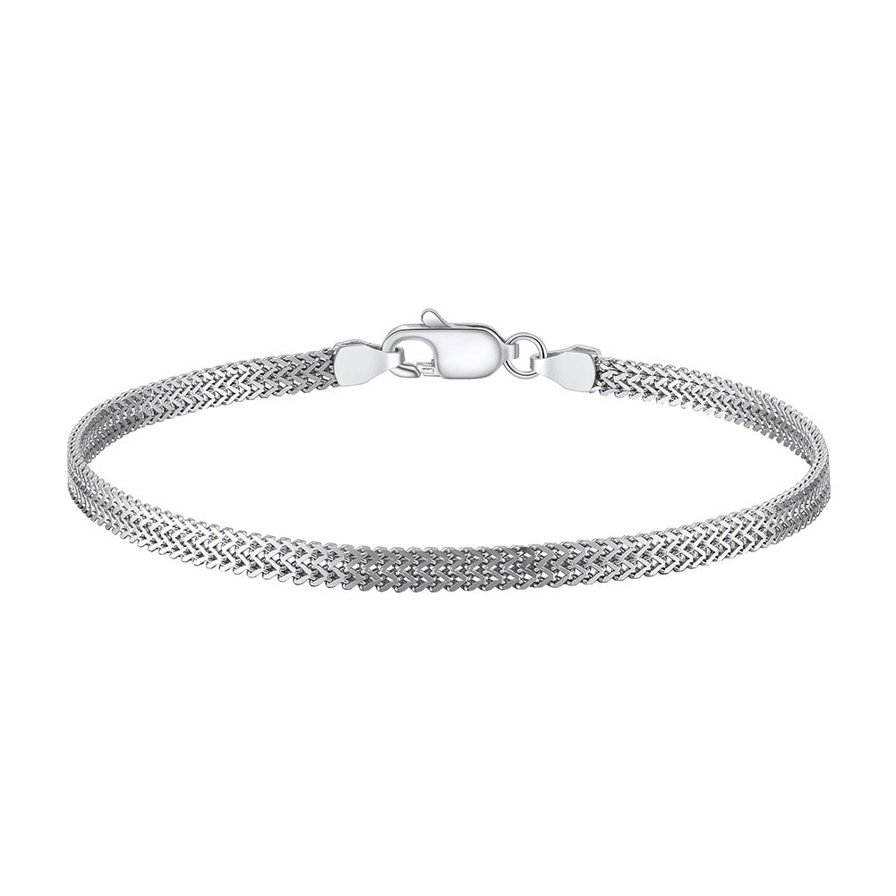 Sleek Weave Silver Bracelet